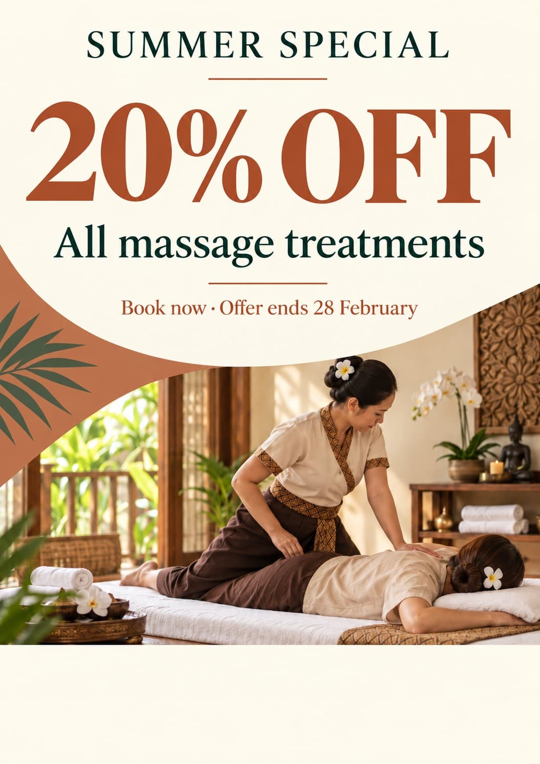 ตัวอย่างโปสเตอร์โปรโมชันซัมเมอร์ ลด 20% ที่ทีม DayAI ออกแบบและพิมพ์ส่งให้ร้าน